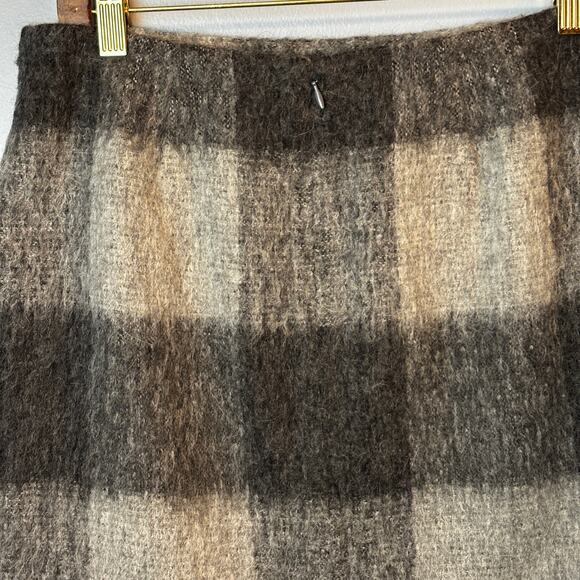 Talbots Gray Window Pane Buffalo Check Wool Blend 4 Petite Skirt Old Money - Picture 3 of 6